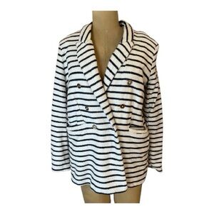 Joie Preppy Cotton Striped Double-Breasted Women's Jacket